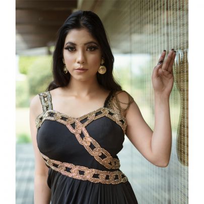 Black Lycra Strap Dress