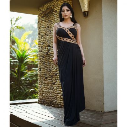 Black Lycra Strap Dress