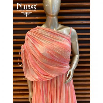 Peach Chinon Gown