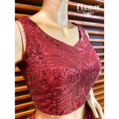 Red Net Lehenga Set