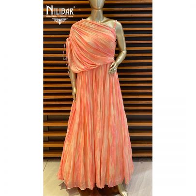 Peach Chinon Gown