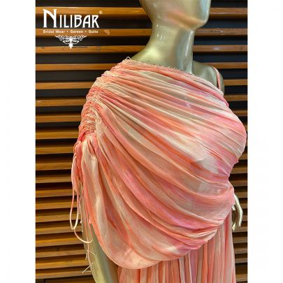 Peach Chinon Gown
