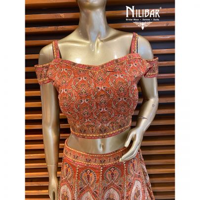 Sunrise Orange Silk Lehenga