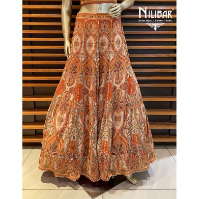 Sunrise Orange Silk Lehenga