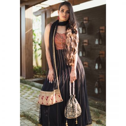 Black Velvet Anarkali Suit