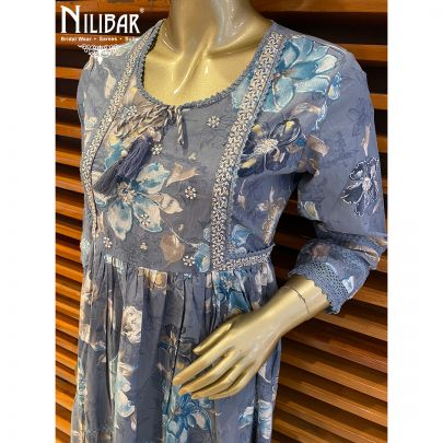 Cloud Blue Cotton Kurti