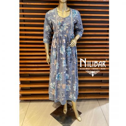 Cloud Blue Cotton Kurti