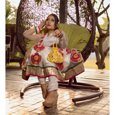 White Anarkali Suit