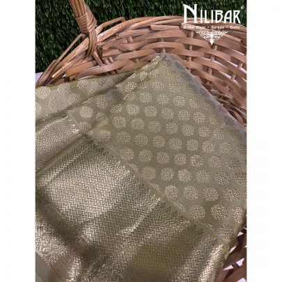 Olive Green Silk Banarasi Saree
