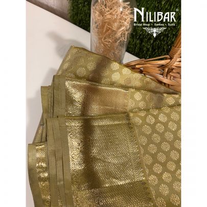 Olive Green Silk Banarasi Saree