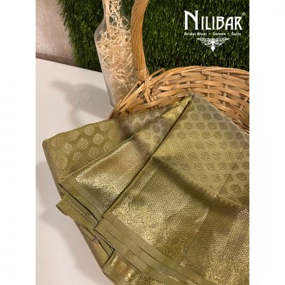 Olive Green Silk Banarasi Saree