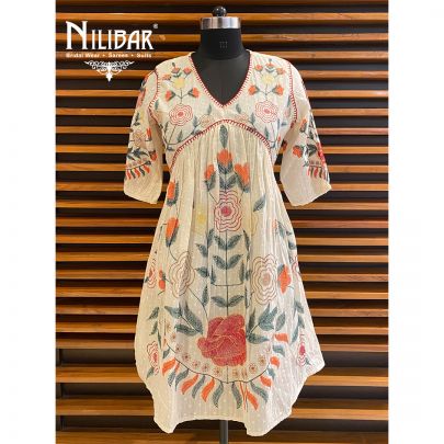 Multicolor Cotton Tunic Short Dress
