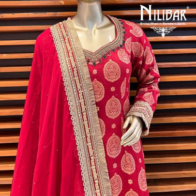 Scarlet Red Crepe Sabyasachi Suit