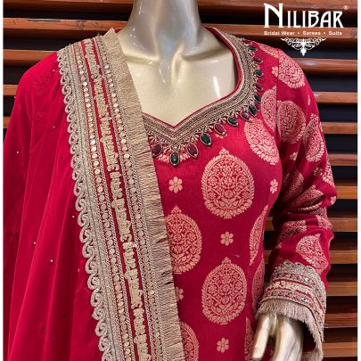 Scarlet Red Crepe Sabyasachi Suit