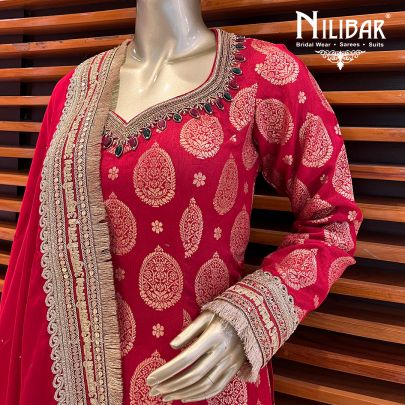 Scarlet Red Crepe Sabyasachi Suit
