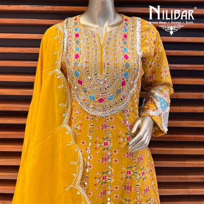 Butter Yellow Crepe Long Peplum suit with Palazzo