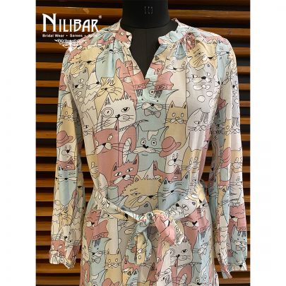 Multicolor Cotton Tunic Short Dress
