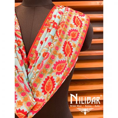 Sky Blue Georgette Beautiful Phulkari