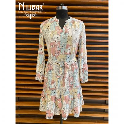 Multicolor Cotton Tunic Short Dress
