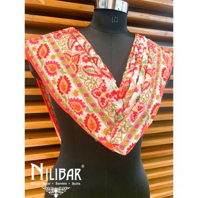 White Georgette Beautiful Phulkari