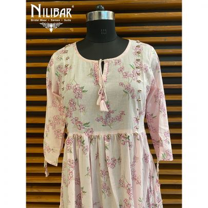 Baby Pink Cotton Tunic Short Dress