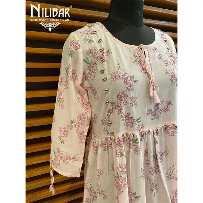 Baby Pink Cotton Tunic Short Dress
