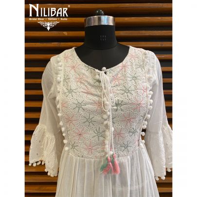 White Cotton Tunic Short Dress