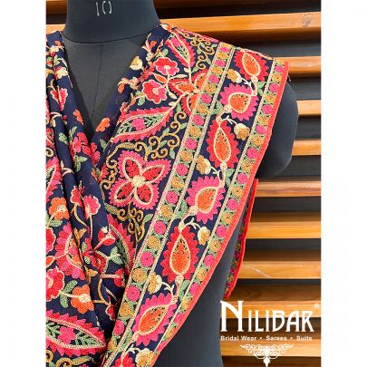 Royal Blue Georgette Beautiful Phulkari