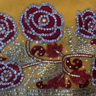 Mustard Georgette Saree