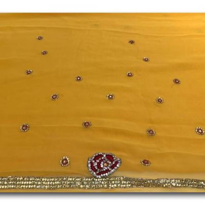 Mustard Georgette Saree