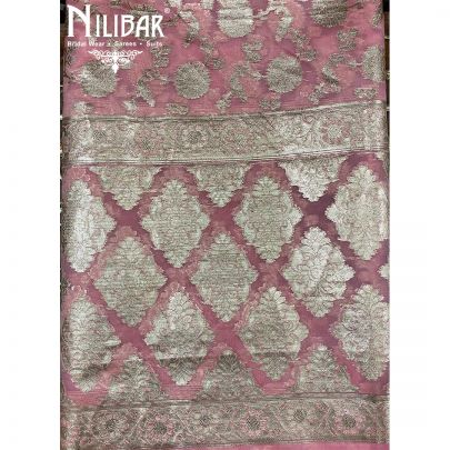 Pink Organza Banarasi Dupatta