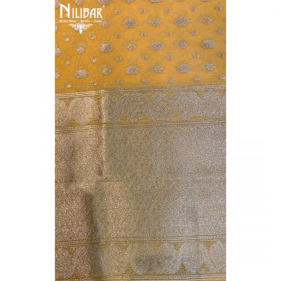 Mango Yellow Organza Banarasi Dupatta.