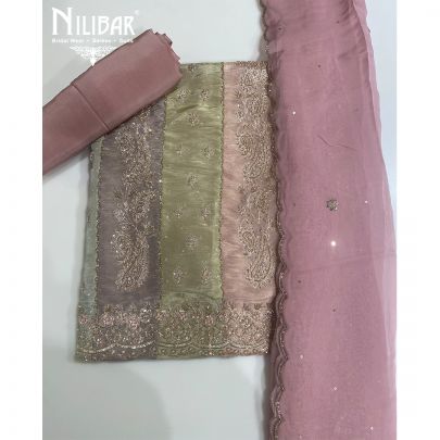 Mauve Pink Lamé Unstitched Suit