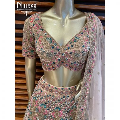 Golden Silk and Net Bridal Lehenga