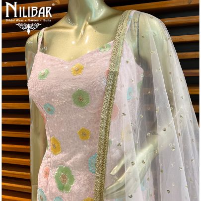 Blush Pink Georgette Sharara Suit