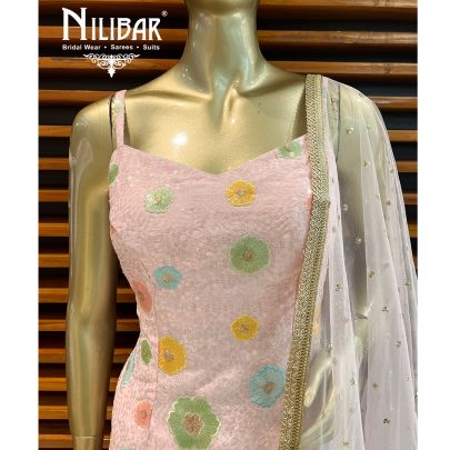 Blush Pink Georgette Sharara Suit