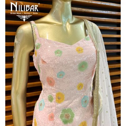 Blush Pink Georgette Sharara Suit