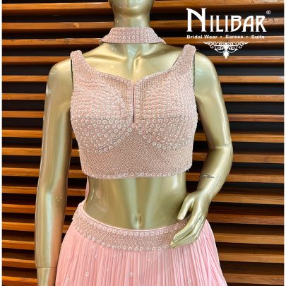Blush Pink Net Lehenga