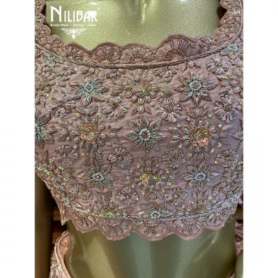 Baby Pink Georgette and Silk Casual Lehenga