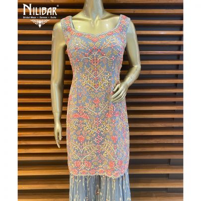 Ice Blue Georgette Garara Suit