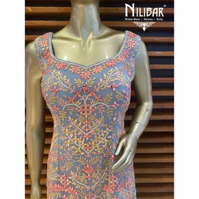 Ice Blue Georgette Garara Suit