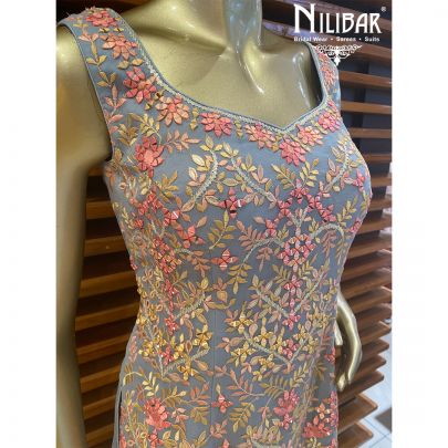 Ice Blue Georgette Garara Suit