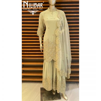 Tea Green Georgette Garara Suit