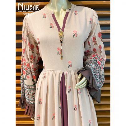 Crepe Pink and Wine Georgette Anarkali
