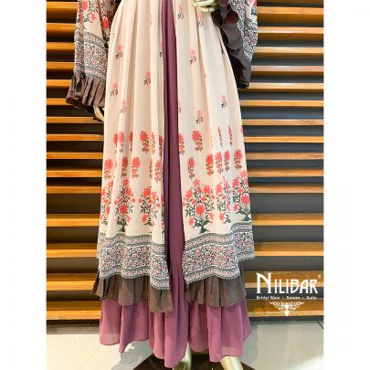 Crepe Pink and Wine Georgette Anarkali