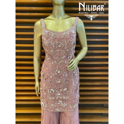 Mauve pink Georgette Garara Suit