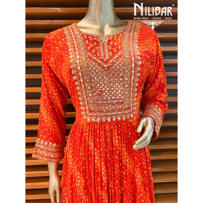 Orange Rayon Anarkali