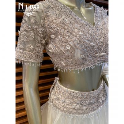 White Organza Casual Lehenga