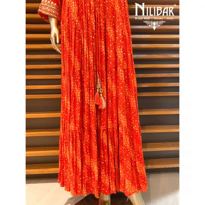 Orange Rayon Anarkali