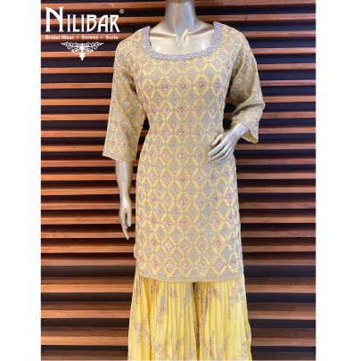 Crayola Yellow Chinon Garara Suit